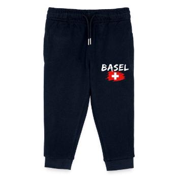 Basel Switzerland Flag - Kids Organic Sweatpants by Stanley/Stella - navy - Front