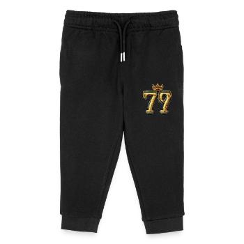 79 Zahl Krone - Kinder Organic Jogginghose Mini Mover von Stanley/Stella - Schwarz - Vorne