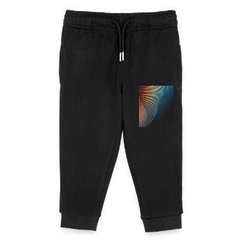 abstraktes geometrisches Muster Spirale Welle - Kinder Organic Jogginghose Mini Mover von Stanley/Stella - Schwarz - Vorne