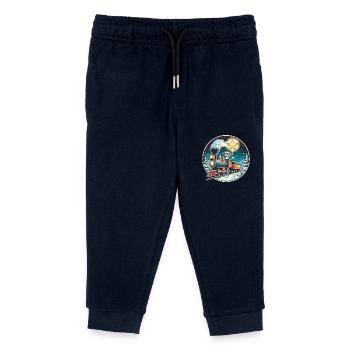 Weihnachten Maus Eisenbahn Modelleisenbahn Kinder - Kinder Organic Jogginghose Mini Mover von Stanley/Stella - Navy - Vorne