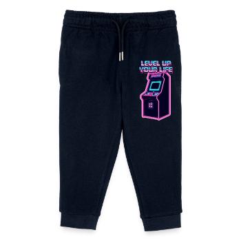 Level Up Your Life Neon Arcade - Kinder Organic Jogginghose Mini Mover von Stanley/Stella - Navy - Vorne