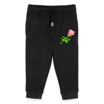 Hübsche Schöne Rose Blüte Blatt Röschen Romantisch - Kinder Organic Jogginghose Mini Mover von Stanley/Stella - Schwarz - Vorne