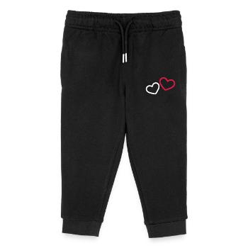 Zwei Herzchen Herz - Kinder Organic Jogginghose Mini Mover von Stanley/Stella - Schwarz - Vorne