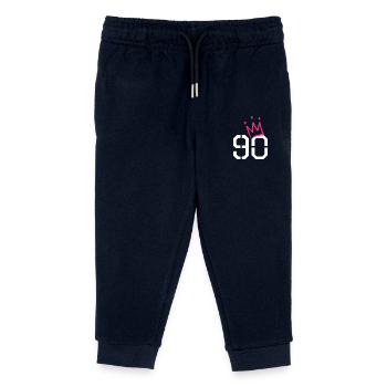 90 crown - 90th birthday - gift - Kids Organic Sweatpants by Stanley/Stella - navy - Front