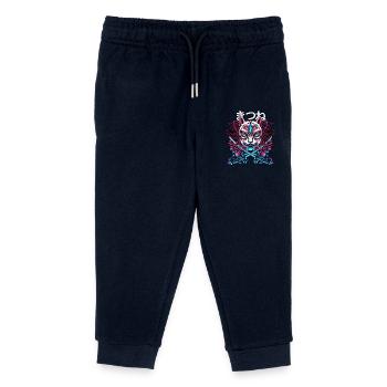 Japanese Demon Cat Style With Katana Swords - Kids Organic Sweatpants by Stanley/Stella - navy - Front