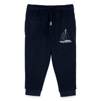 Sportliches Segelboot mit Segeln - Kinder Organic Jogginghose Mini Mover von Stanley/Stella - Navy - Vorne