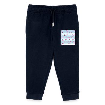 Kirsche Muster Cherry Pattern - Kinder Organic Jogginghose Mini Mover von Stanley/Stella - Navy - Vorne