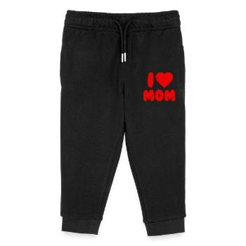 I love MOM - Kinder Organic Jogginghose Mini Mover von Stanley/Stella - Schwarz - Vorne