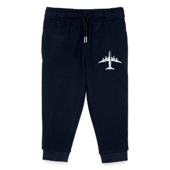 Jet Airplane for Hobby RC Pilots Large RC Model - Kids Organic Sweatpants by Stanley/Stella - navy - Front