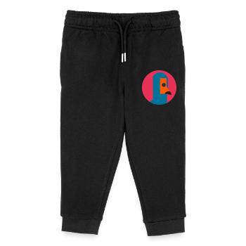 Pop-Style Flamingo - Kinder Organic Jogginghose Mini Mover von Stanley/Stella - Schwarz - Vorne