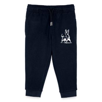 Friendly Curious Llama Pencil Sketch Style - Kids Organic Sweatpants by Stanley/Stella - navy - Front