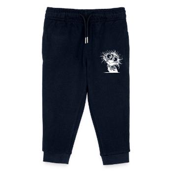 Crazy Bird Kids Drawing - Kids Organic Sweatpants by Stanley/Stella - navy - Front