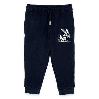 Cute kids jumping bunny with big ears - Kids Organic Sweatpants by Stanley/Stella - navy - Front