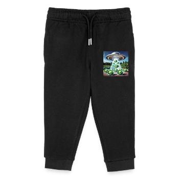UFO & Kohl - Green Invasion - Kinder Organic Jogginghose Mini Mover von Stanley/Stella - Schwarz - Vorne