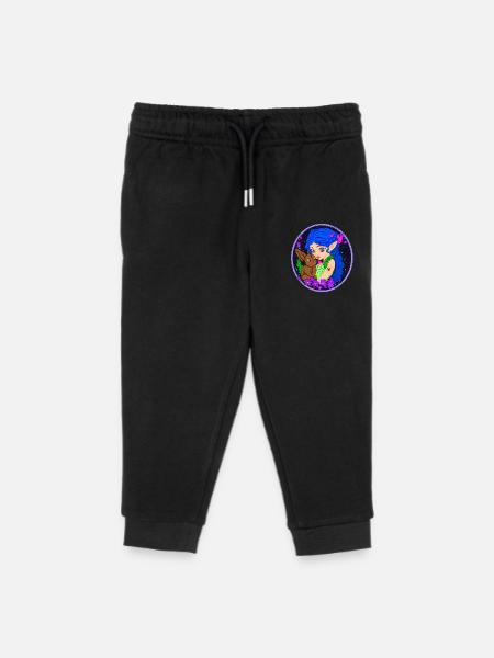 Elf with Rabbit - Kids Organic Sweatpants by Stanley/Stella - black