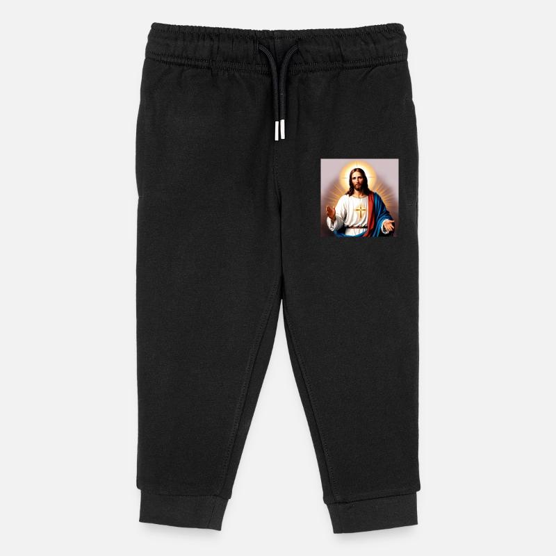 Jesus - Kinder Organic Jogginghose Mini Mover von Stanley/Stella - Schwarz