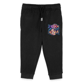 Fische - Kinder Organic Jogginghose Mini Mover von Stanley/Stella - Schwarz - Vorne