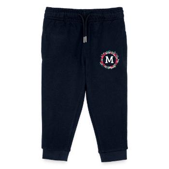 Buchstabe M Blumenkrone - Kinder Organic Jogginghose Mini Mover von Stanley/Stella - Navy - Vorne
