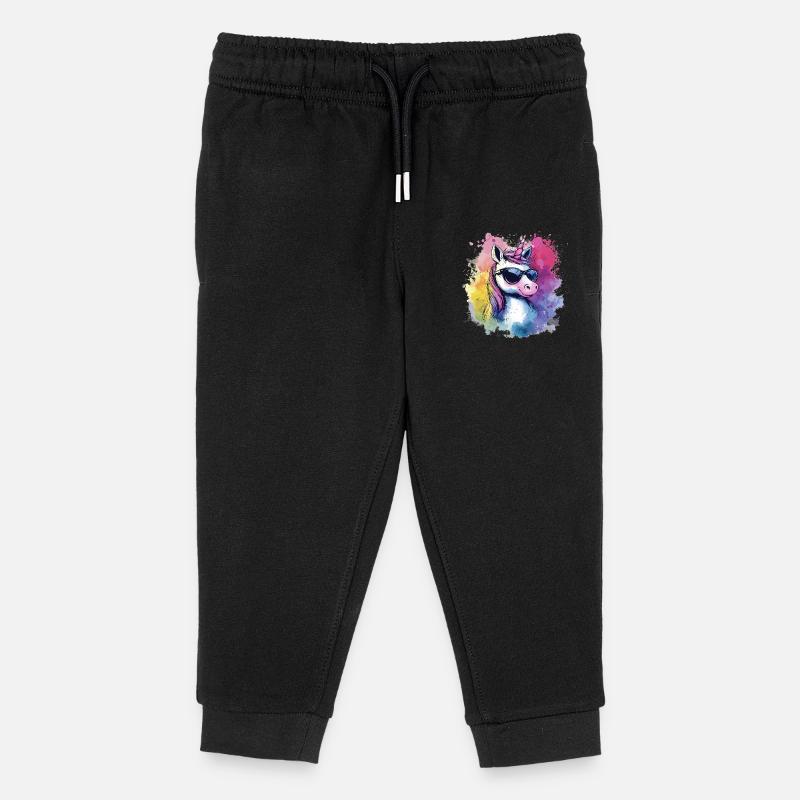 Einhorn Baby - Kinder Organic Jogginghose Mini Mover von Stanley/Stella - Schwarz
