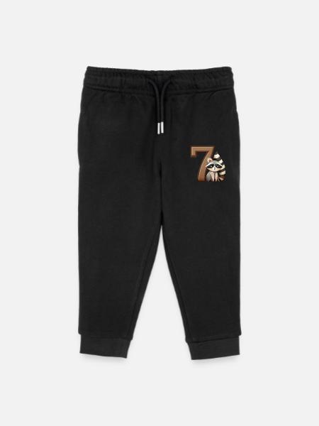 Kinderdesign – Waschbär und Zahlen Spaß - Kinder Organic Jogginghose Mini Mover von Stanley/Stella - Schwarz