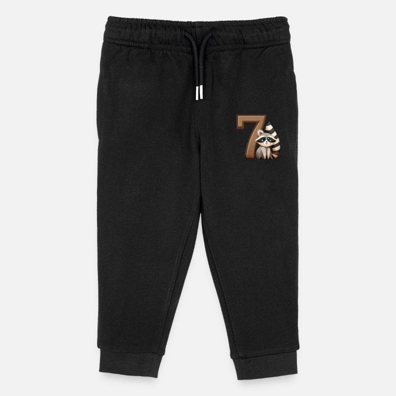 Kinderdesign – Waschbär und Zahlen Spaß - Kinder Organic Jogginghose Mini Mover von Stanley/Stella - Schwarz