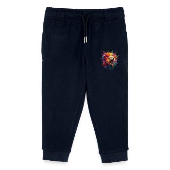 Löwe Farbbombe - Kinder Organic Jogginghose Mini Mover von Stanley/Stella - Navy - Vorne