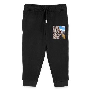 Faultier Wanderer FreeClimber - Kinder Organic Jogginghose Mini Mover von Stanley/Stella - Schwarz - Vorne