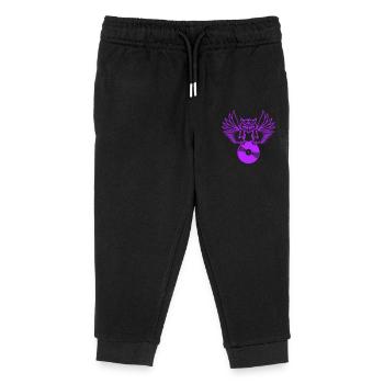 DJ Eule Vinyl Platte Schallplatte Musik Club Party - Kinder Organic Jogginghose Mini Mover von Stanley/Stella - Schwarz - Vorne