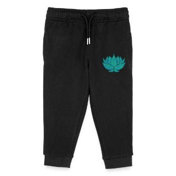 Lotus Flower Teal - Kids Organic Sweatpants by Stanley/Stella - black - Front