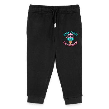 Gâterie glacée Kawaii – Restez cool ou je crie - Pantalon de jogging enfant bio Stanley/Stella - noir - Devant
