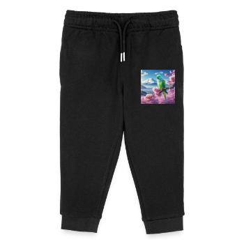 Parrot love - Kids Organic Sweatpants by Stanley/Stella - black - Front