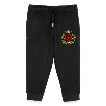 Mandala Fleur Rose - Pantalon de jogging enfant bio Stanley/Stella - noir - Devant