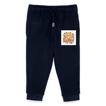 Happy Kitty - Kids Organic Sweatpants by Stanley/Stella - navy - Front