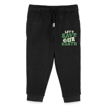 Let's Save Our Earth Planet Earth Day - Kids Organic Sweatpants by Stanley/Stella - black - Front