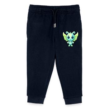 Alien in comic book style as angel with wings - Kids Organic Sweatpants by Stanley/Stella - navy - Front