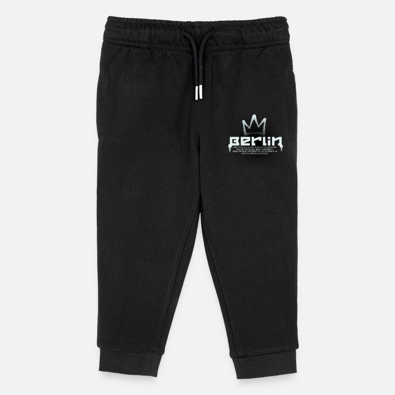 Berlin Schriftzug mit Krone - Kinder Organic Jogginghose Mini Mover von Stanley/Stella - Schwarz