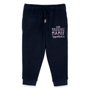 This wonderful granny belongs to personalized - Kids Organic Sweatpants by Stanley/Stella - navy - Front