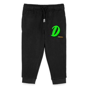 brush green d - Kids Organic Sweatpants by Stanley/Stella - black - Front