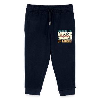 Bass is the bacon of Music Guitar Player - Kids Organic Sweatpants by Stanley/Stella - navy - Front