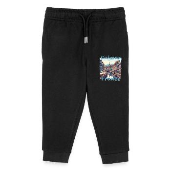Colmar Old Town Half-Timbered House Grunge Look - Kids Organic Sweatpants by Stanley/Stella - black - Front
