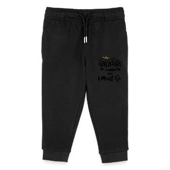 Adventure is calling and I must go - Fernweh Motiv - Kinder Organic Jogginghose Mini Mover von Stanley/Stella - Schwarz - Vorne