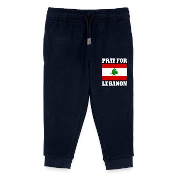 Pray for lebanon - Kinder Organic Jogginghose Mini Mover von Stanley/Stella - Navy - Vorne