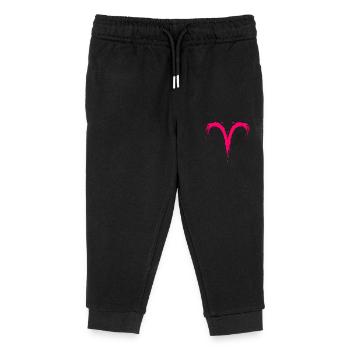 Sternzeichen Widder Aris Symbol Rosa Pink - Kinder Organic Jogginghose Mini Mover von Stanley/Stella - Schwarz - Vorne