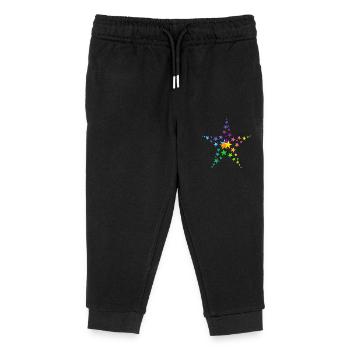 Sterne bunte Sterne viele Sterne - Kinder Organic Jogginghose Mini Mover von Stanley/Stella - Schwarz - Vorne