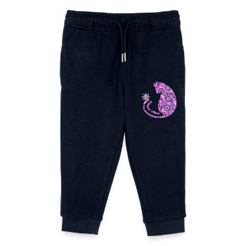 katze mit schneeflocke e 6 - Kinder Organic Jogginghose Mini Mover von Stanley/Stella - Navy - Vorne