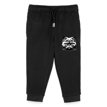Rond Pubby Chat Mâle - Pantalon de jogging enfant bio Stanley/Stella - noir - Devant
