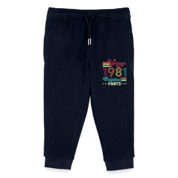 Vintage 1981 Original, Geburtstagsgeschenk - Kinder Organic Jogginghose Mini Mover von Stanley/Stella - Navy - Vorne