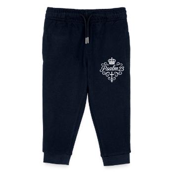 Pslam 23 Bible Verse - Kids Organic Sweatpants by Stanley/Stella - navy - Front