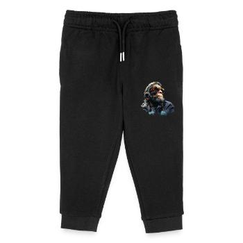 Gamer Chimp with headset - Kids Organic Sweatpants by Stanley/Stella - black - Front