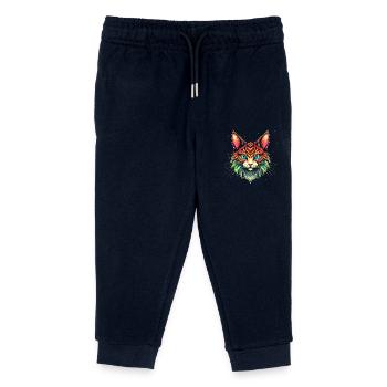 Maine Coon Katze - Kinder Organic Jogginghose Mini Mover von Stanley/Stella - Navy - Vorne